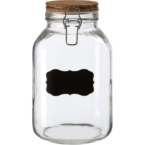 Premier Housewares Grocer Large Wooden Lid Storage Jar