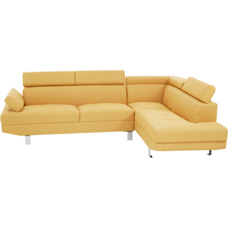 Premier Housewares Hanover Large Ochre Linen Sofa