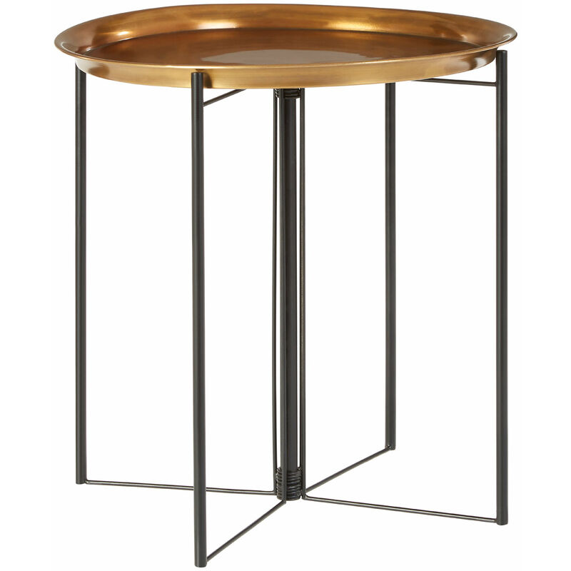 Premier Housewares - Hege Large Brass and Black Finish Side Table
