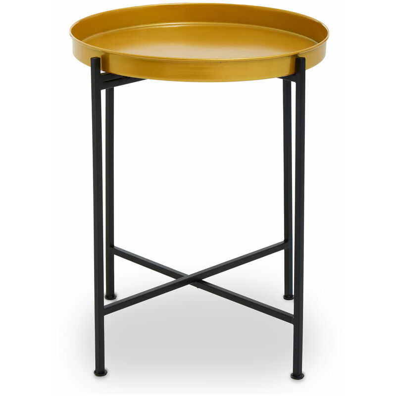 Premier Housewares - Hege Small Brass and Black Finish Side Table