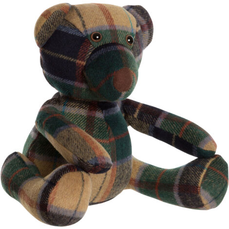 Premier Housewares Heritage Green Check Bear Door Stop