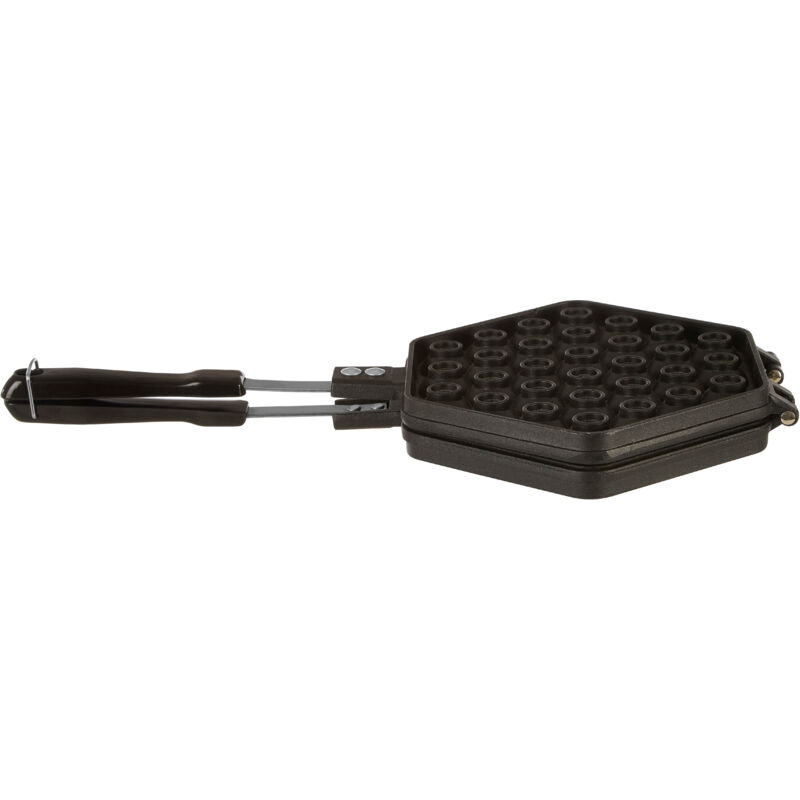 Orsina Hexagonal Eggette Waffle Maker, Bubble Waffle Griddle, Eggette Maker With Bakelite Handle & Secure Lock in Black