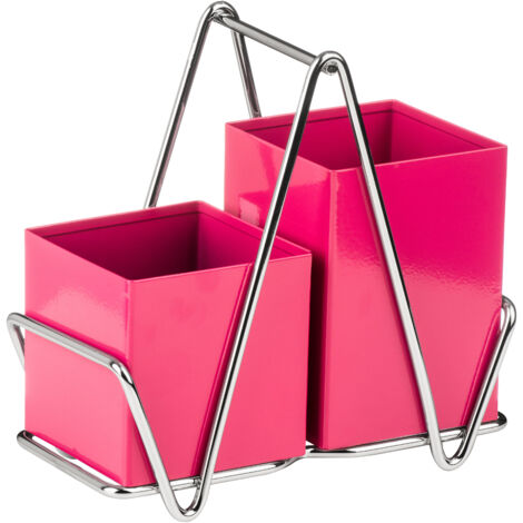Premier Housewares Hot Pink 2 Compartment Cutlery Caddy