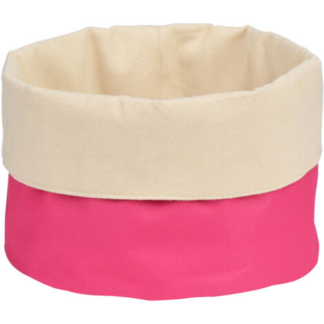 Premier Housewares Hot Pink and Pink Cream Folded Design Bread Basket