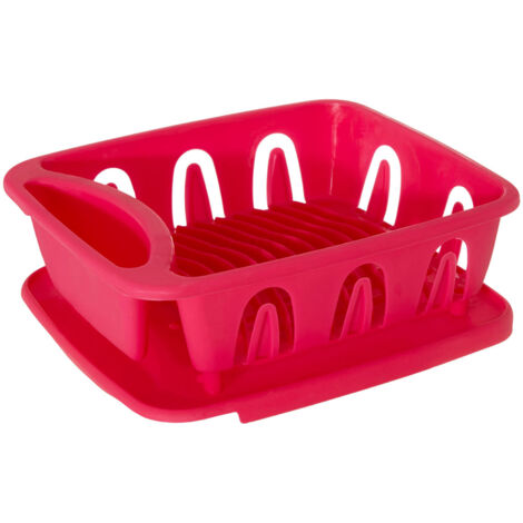Premier Housewares Hot Pink Dish Drainer with Removable Tray