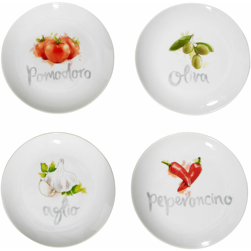 Italia Antipasti Plates - Set of 4 - Premier Housewares