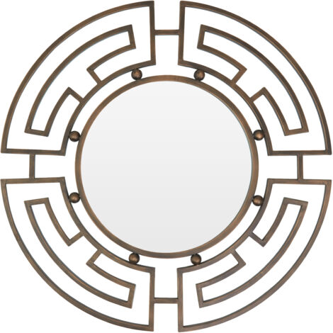 Premier Housewares Jalal Bronze Metal Frame Round Wall Mirror