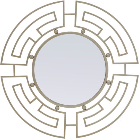 Premier Housewares Jalal Silver Metal Frame Round Wall Mirror