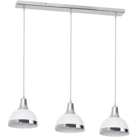 Premier Housewares Jasper White Shade and Chrome Pendant Light