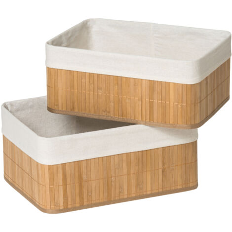 Premier Housewares Kankyo Bamboo Storage Boxes - Set of 2