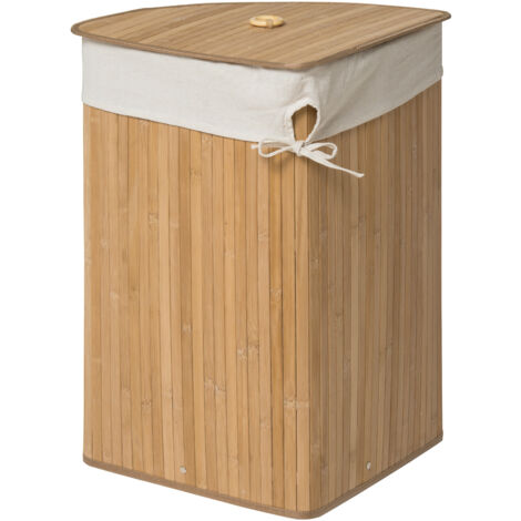 Premier Housewares Kankyo Natural Bamboo Corner Laundry Hamper