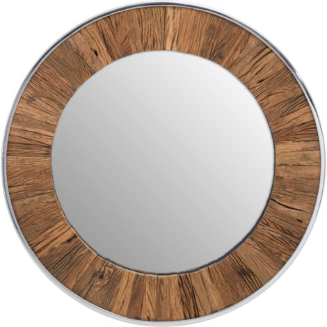 Premier Housewares Kerala Natural Wood Round Mirror