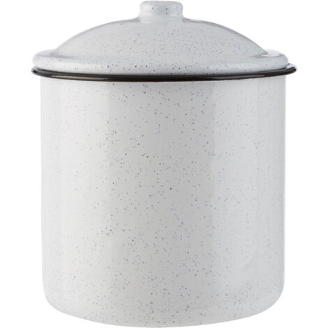 Premier Housewares Large Canister Tea Coffee And Sugar Jar Basic White Kitchen Storage Jars Perfect For Storing Spices Biscuits Ground Coffee 13 x 14 x 13