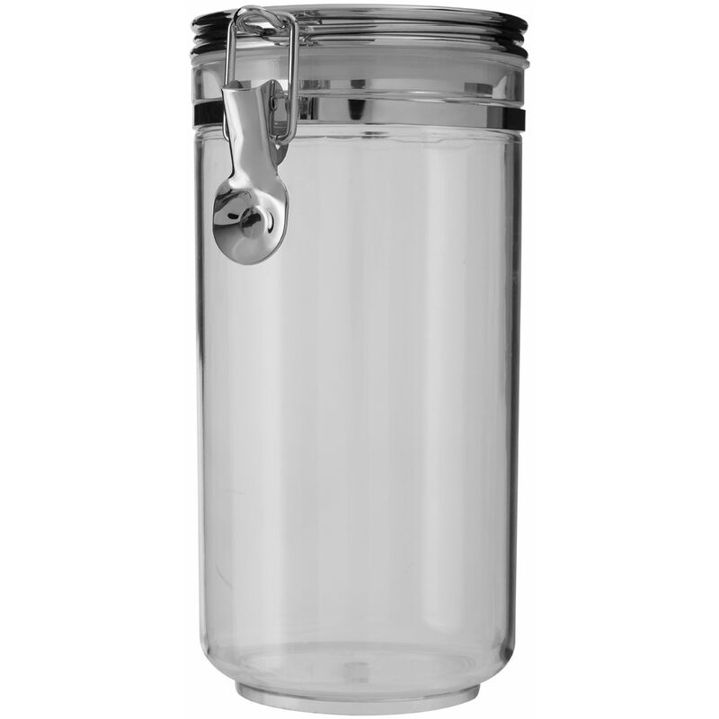 Large Canister With Silver Finish Lid Kitchen Canisters For Food Storage Airtight Jar / Jars For Tea Coffee Sugar And Spices 10 x 20 x 13 - Premier