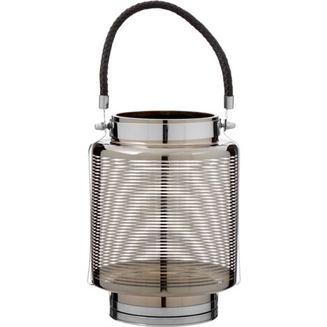 Premier Housewares Large Nickel Stripe Lantern