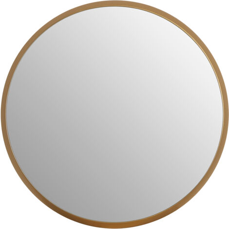 Premier Housewares Large Round Wall Mirror with Gold Frame
