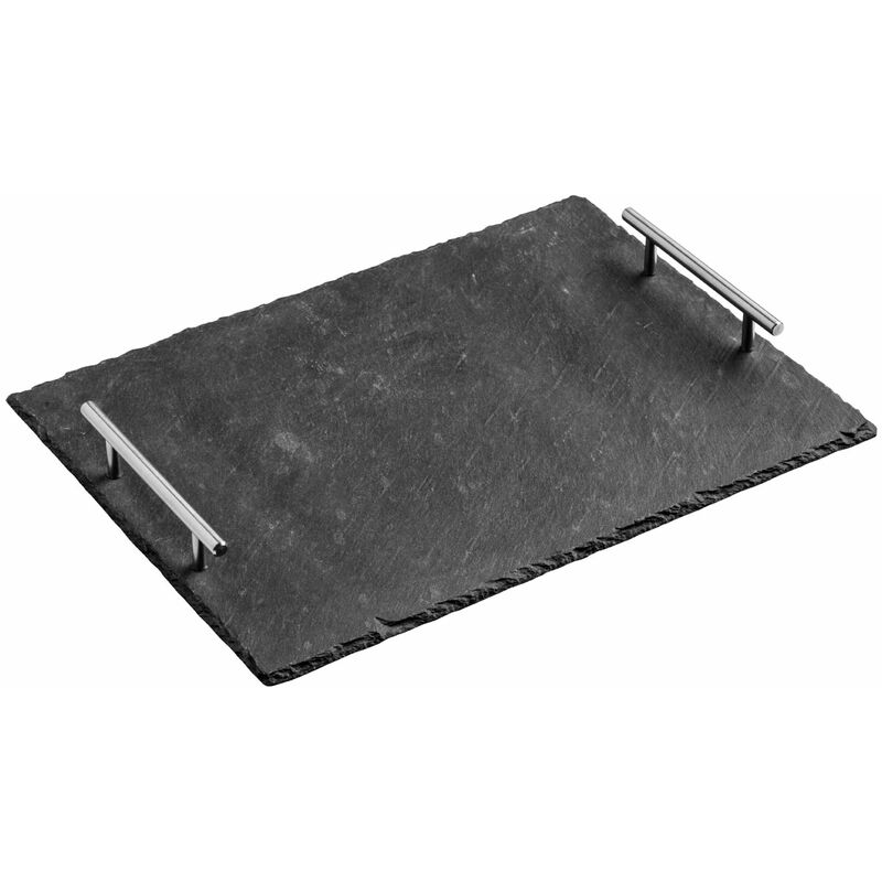 Premier Housewares - Large Slate Tray with Stainless Steel Handles