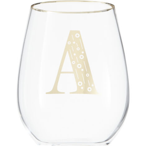 Premier Housewares Letter A Stemless Wine Glass