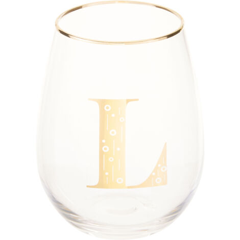 Premier Housewares Letter L Stemless Wine Glass