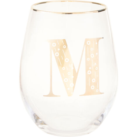 Premier Housewares Letter M Stemless Wine Glass