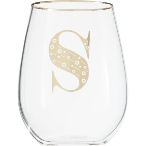 Premier Housewares Letter S Stemless Wine Glass