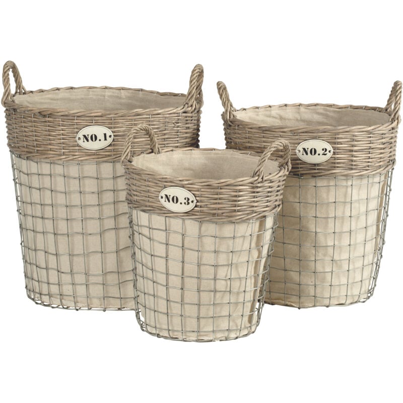 Lida Round Laundry Baskets - Set of 3 - Premier Housewares