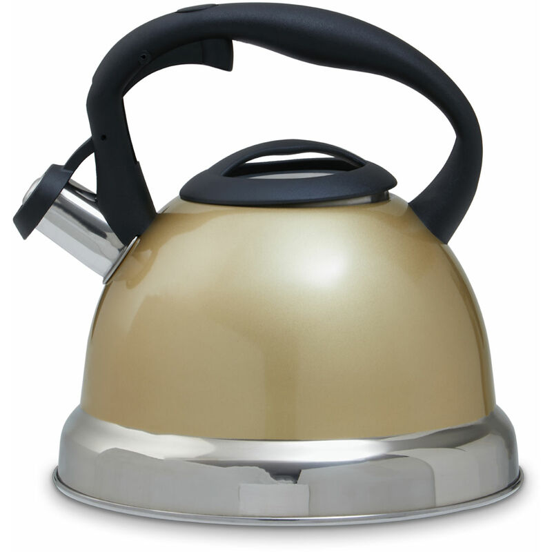 Light Gold Whistling Kettle - 3.0 Ltr - Premier Housewares