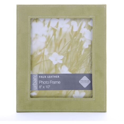Premier Housewares Light Green Photo Frame / Frames Faux Suede Picture Frames For Wall Contemporary Rectangular Photo Frames For Bedroom / Living Room / Hallways 3 x 32 x 27