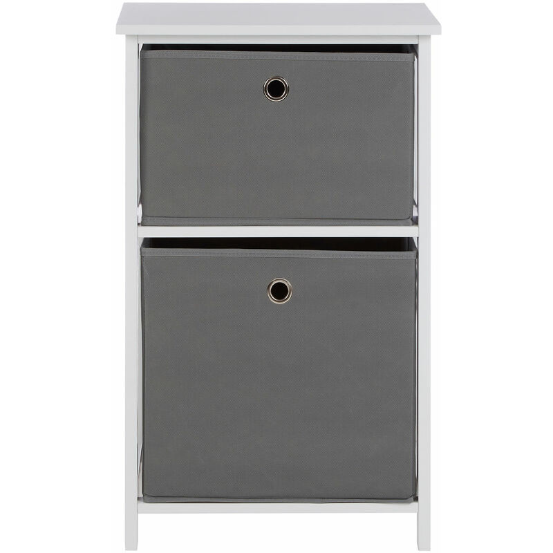 Premier Housewares - Lindo 2 Grey Fabric Drawers Cabinet