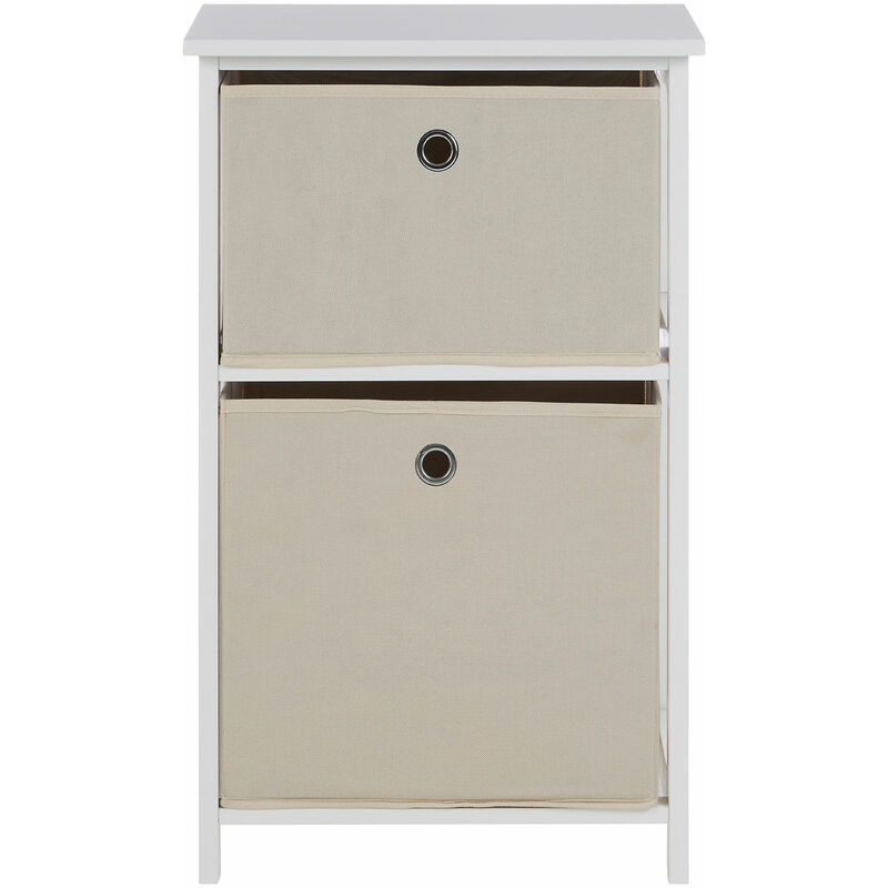 Premier Housewares - Lindo 2 Natural Fabric Drawers Cabinet