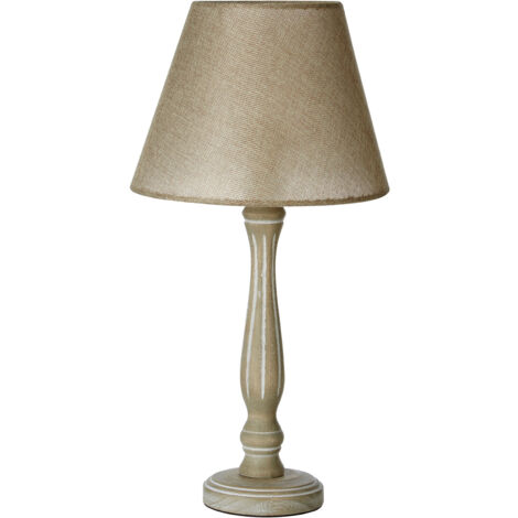 Premier Housewares Maine Lined Wooden Candlestick Table Lamp