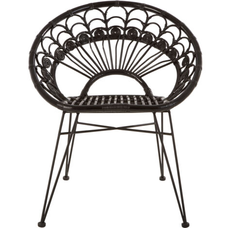 Premier Housewares Manado Black Natural Rattan Chair