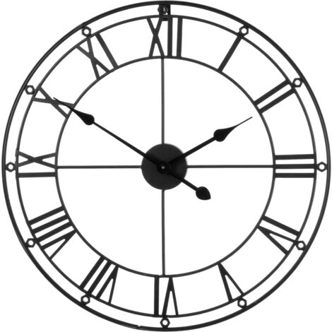 Premier Housewares Matte Black Metal Wall Clock