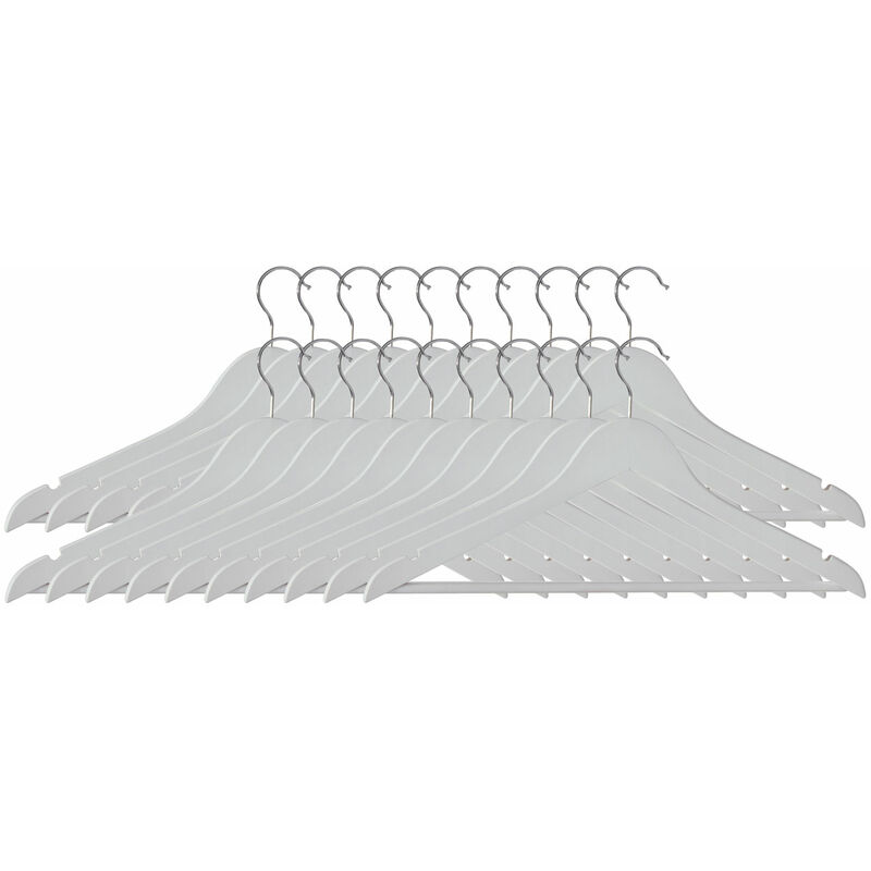 Premier Housewares Matte White Clothes Hangers - Set of 20