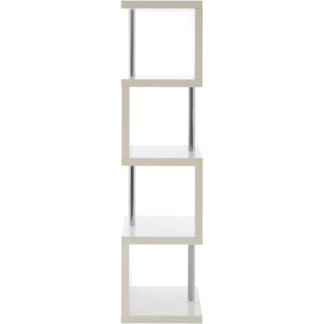 Premier Housewares Maze 4 Tier White Gloss Shelf Unit
