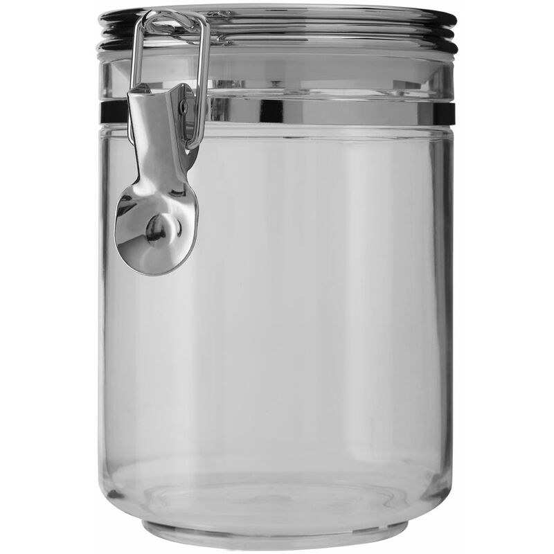 Medium Canister With Silver Finish Lid Kitchen Canisters For Food Storage Airtight Jar / Jars For Tea Coffee Sugar And Spices 10 x 15 x 13 - Premier