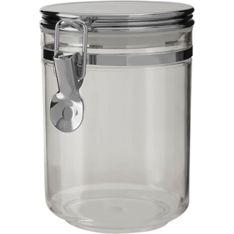 Premier Housewares Medium Canister With Silver Finish Lid Kitchen Canisters For Food Storage Airtight Jar / Jars For Tea Coffee Sugar And Spices 10 x 15 x 13