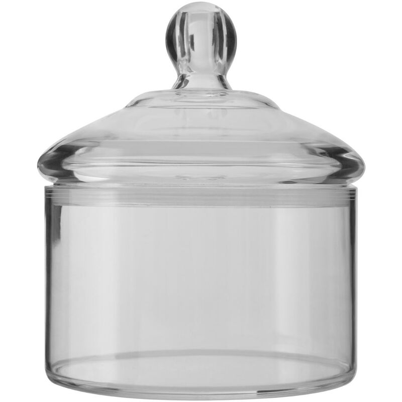 Medium Round Canister For Food Storage Transparent Airtight Jar With Round Lid / Jars Canister For Tea Coffee Sugar And Spices 14 x 16 x 14 - Premier