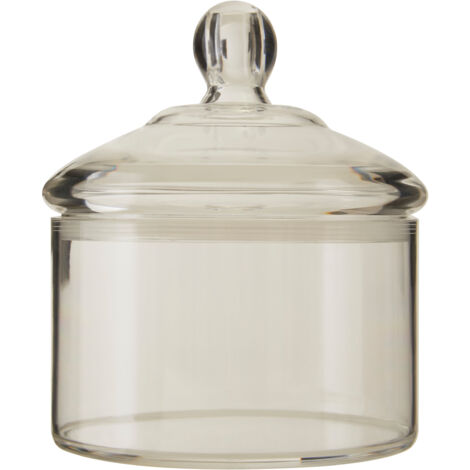Premier Housewares Medium Round Canister For Food Storage Transparent Airtight Jar With Round Lid / Jars Canister For Tea Coffee Sugar And Spices 14 x 16 x 14