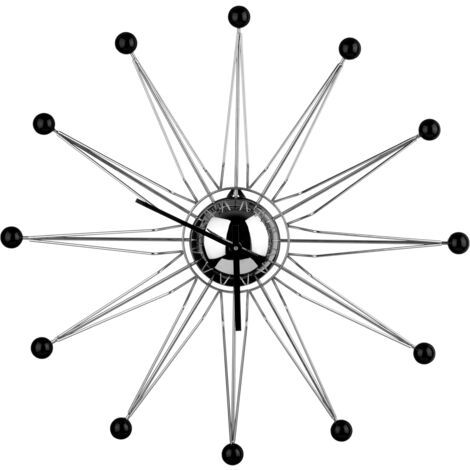 Premier Housewares Metal and Black Plastic Balls Wall Clock