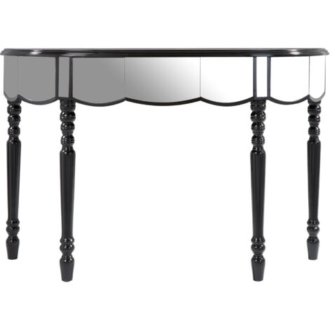 Premier Housewares Mirrored Dressing Table Silver Console Table Mirror Console Table Hallway Table Mirror Console Tables Black Finish 117x35x77