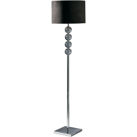 Premier Housewares Mistro Black Suede Effect Shade Floor Lamp