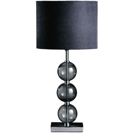 Premier Housewares Mistro Black Suede Effect Shade Table Lamp