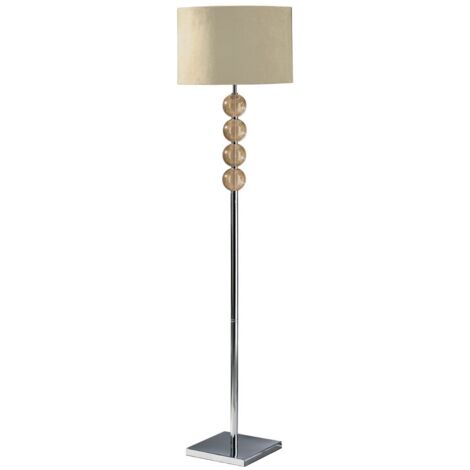 Premier Housewares Mistro Cream Suede Effect Shade Floor Lamp