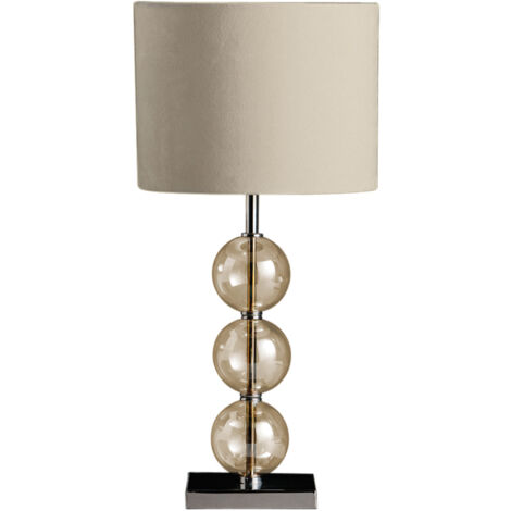 Premier Housewares Mistro Cream Suede Effect Shade Table Lamp