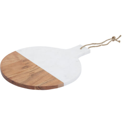Premier Housewares Monzaro Large Marble And Acacia Wood Paddle Board