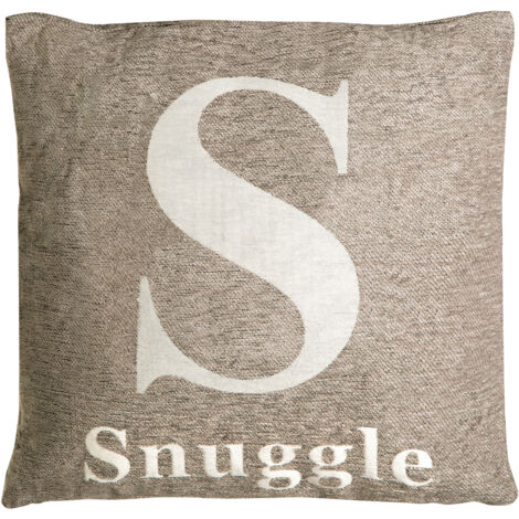 Premier Housewares Natural 'Snuggle' Words Cushion