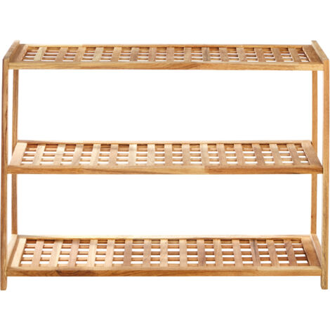 Premier Housewares Natural Walnut 3 Tier Shoe Rack