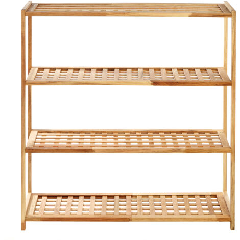 Premier Housewares Natural Walnut 4 Tier Shoe Rack