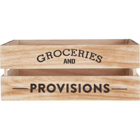 Premier Housewares Natural Wood Groceries and Provisions Crate